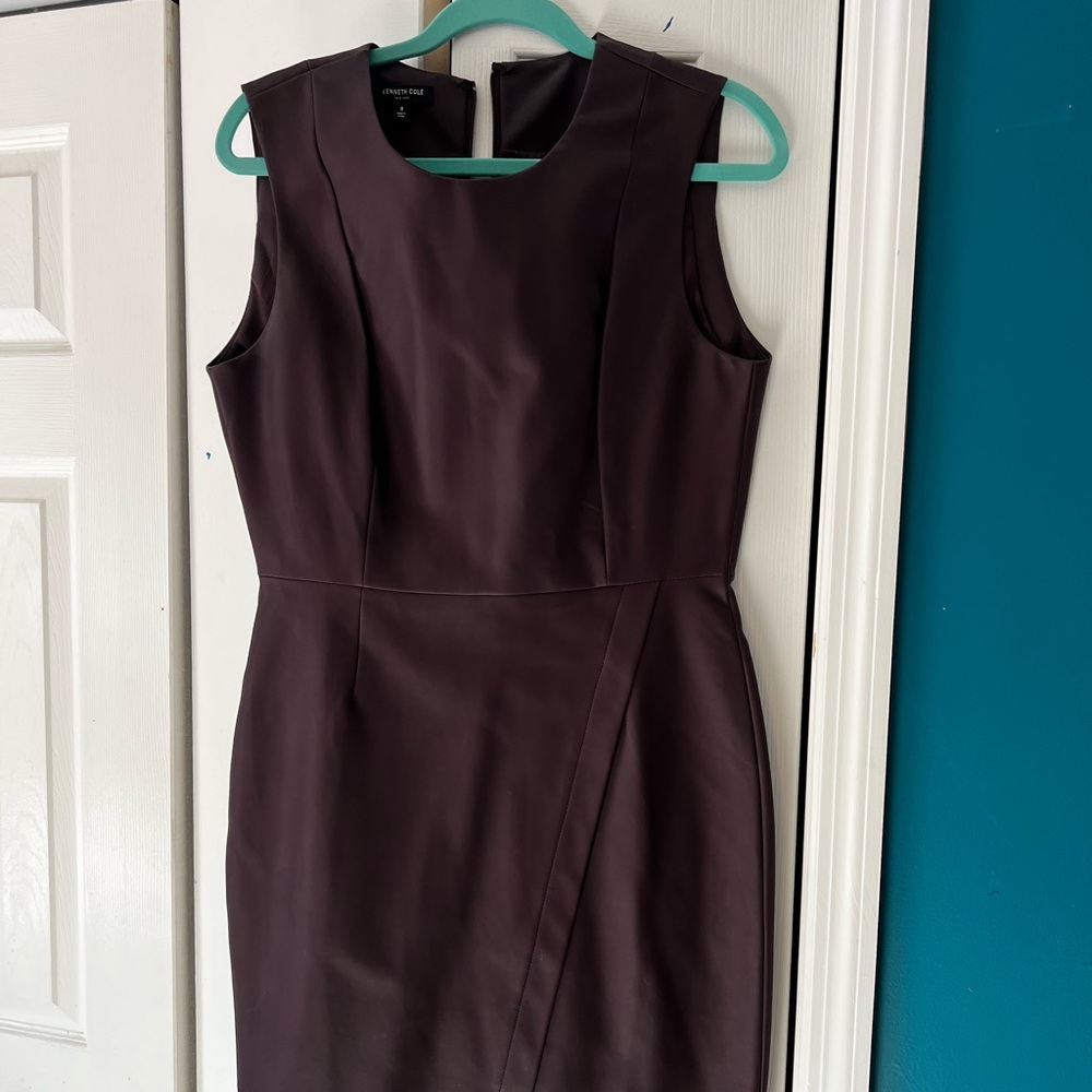 Kenneth Cole Faux Leather Sleeveless Dress